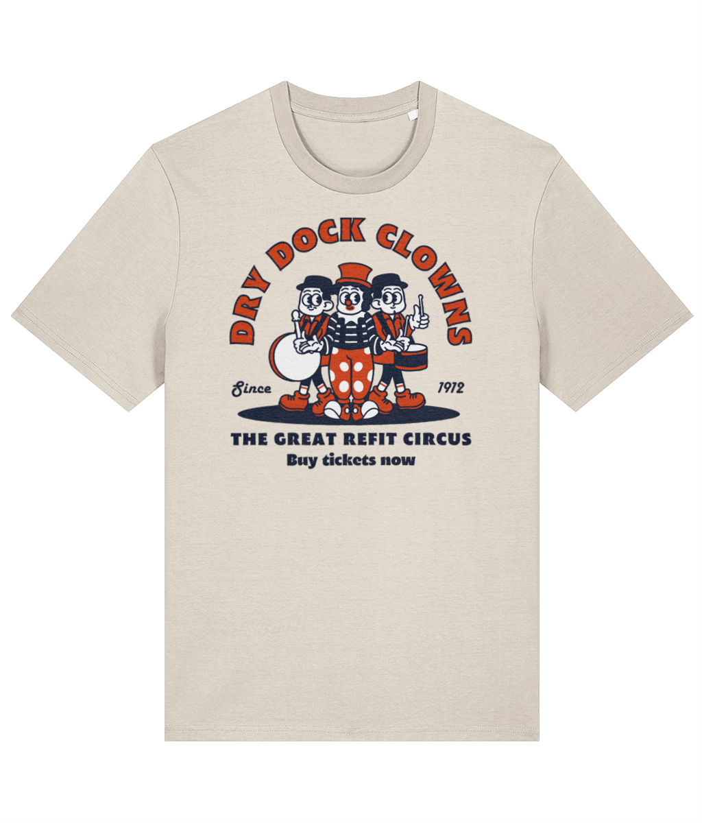 Organic cotton unisex t-shirt (Dry dock clowns)