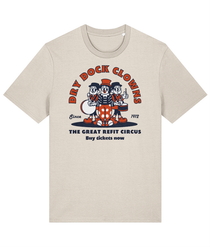 Organic cotton unisex t-shirt (Dry dock clowns)