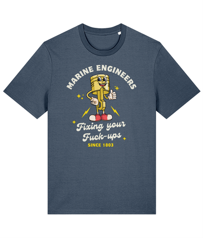 Organic cotton unisex t-shirt (Marine engineers, fixing your fuck-ups since 1803)