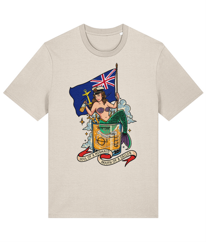 Organic cotton unisex t-shirt, Royal Fleet Auxiliary (RFA) mermaid