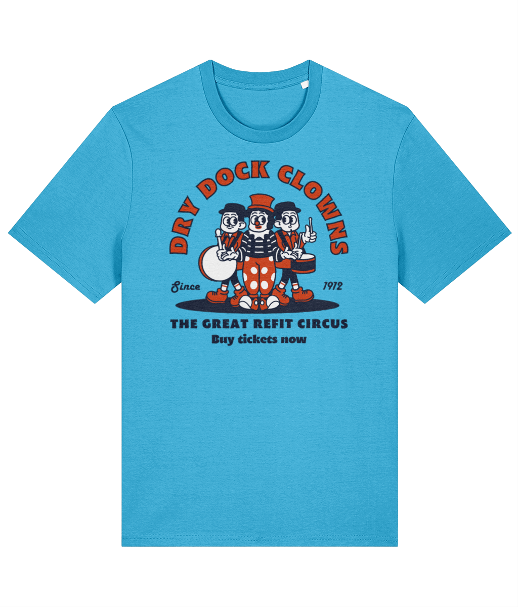 Organic cotton unisex t-shirt (Dry dock clowns)