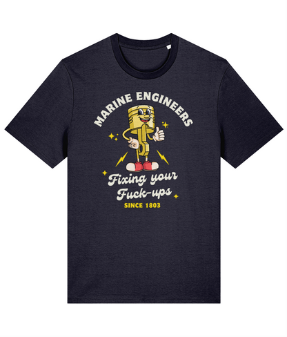 Organic cotton unisex t-shirt (Marine engineers, fixing your fuck-ups since 1803)