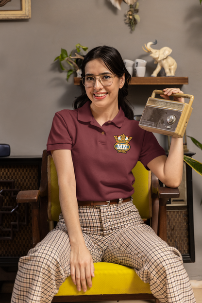 Unisex cotton polo shirt - embroidered (Merchant Navy crest)