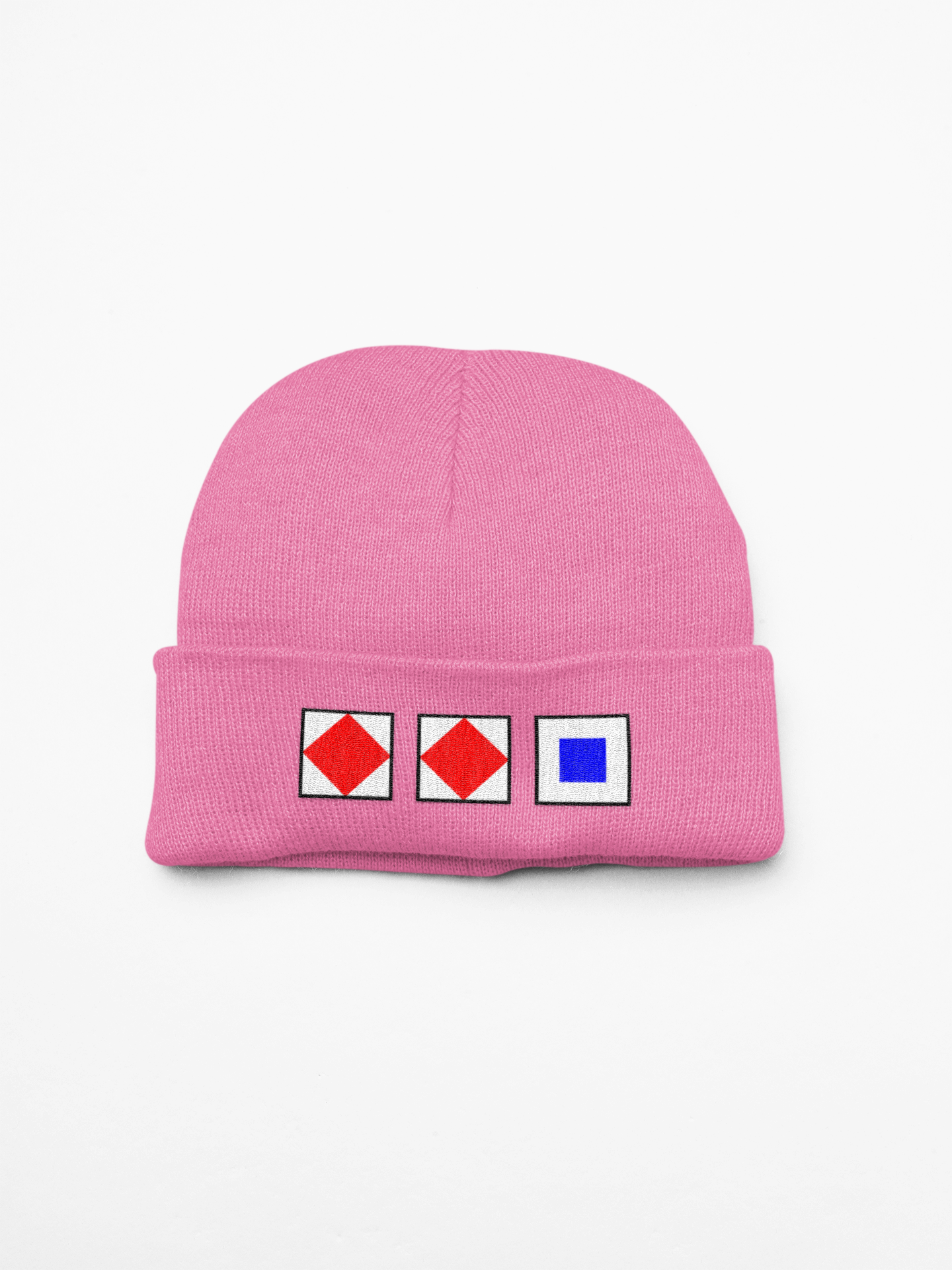 Cuffed beanie, nautical flags, Foxtrot, Foxtrot, Sierra (FFS)