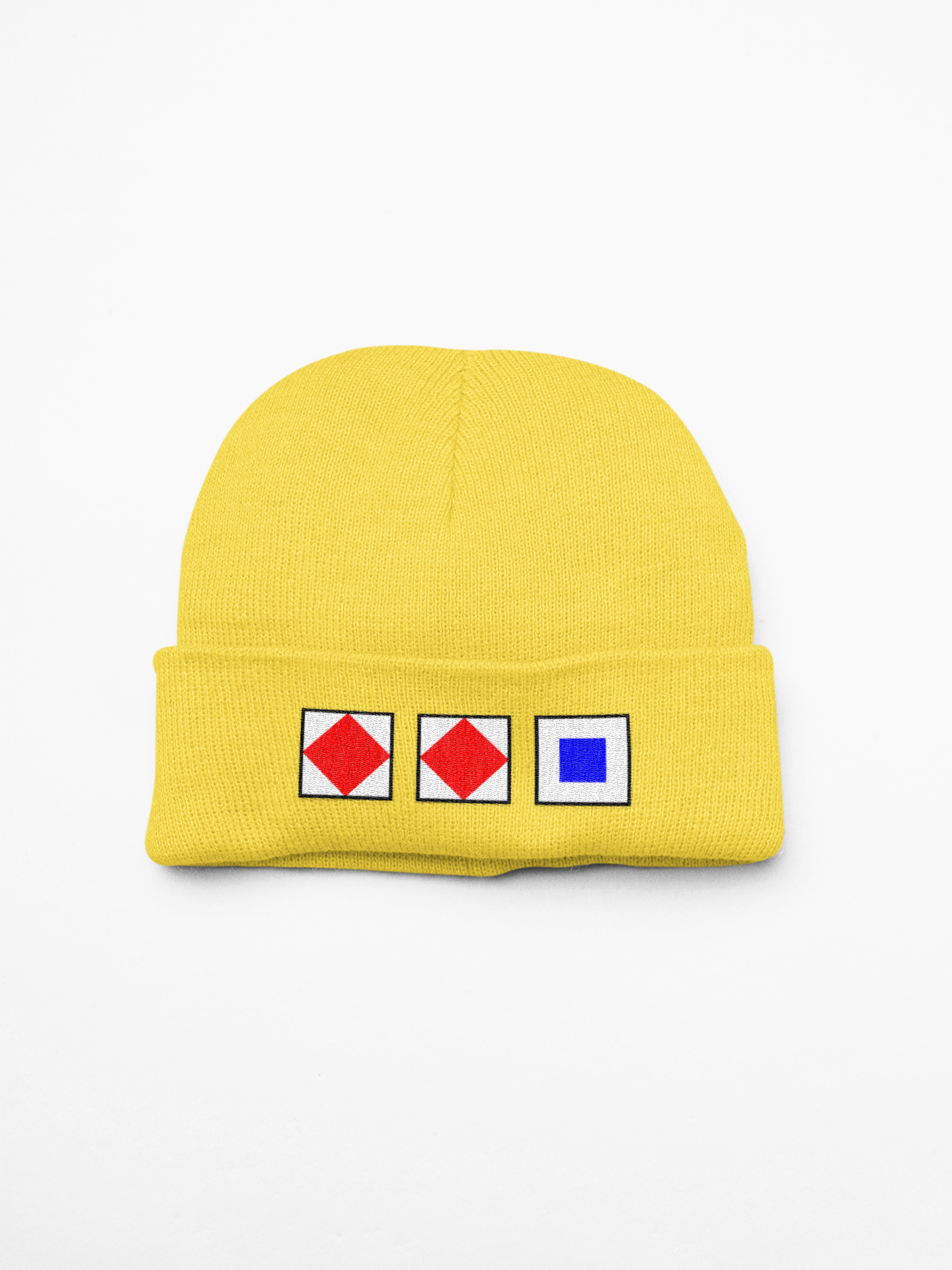 Cuffed beanie, nautical flags, Foxtrot, Foxtrot, Sierra (FFS)
