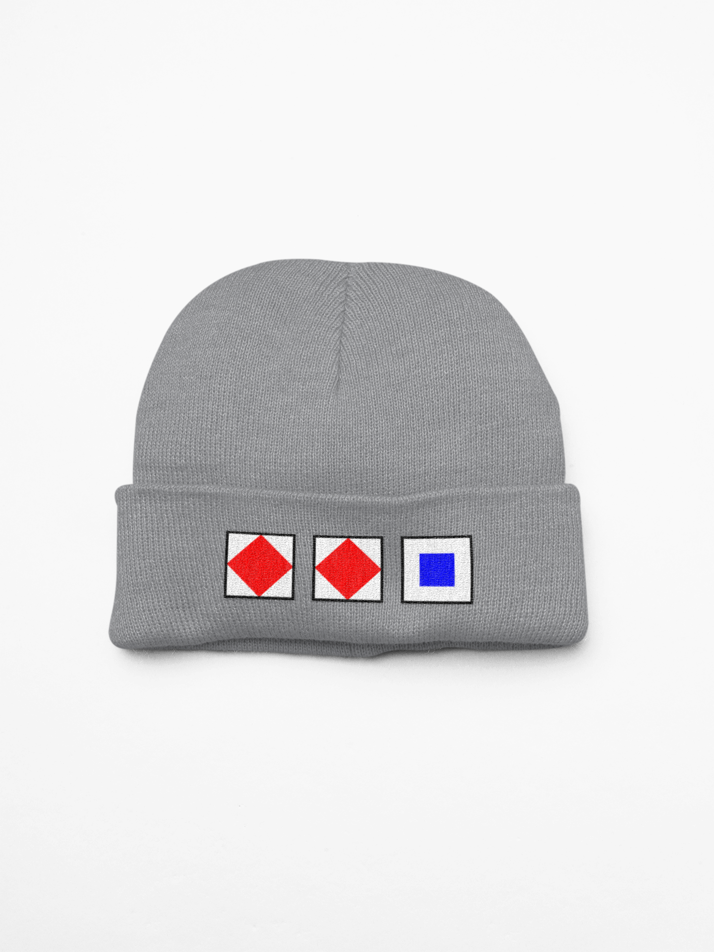 Cuffed beanie, nautical flags, Foxtrot, Foxtrot, Sierra (FFS)