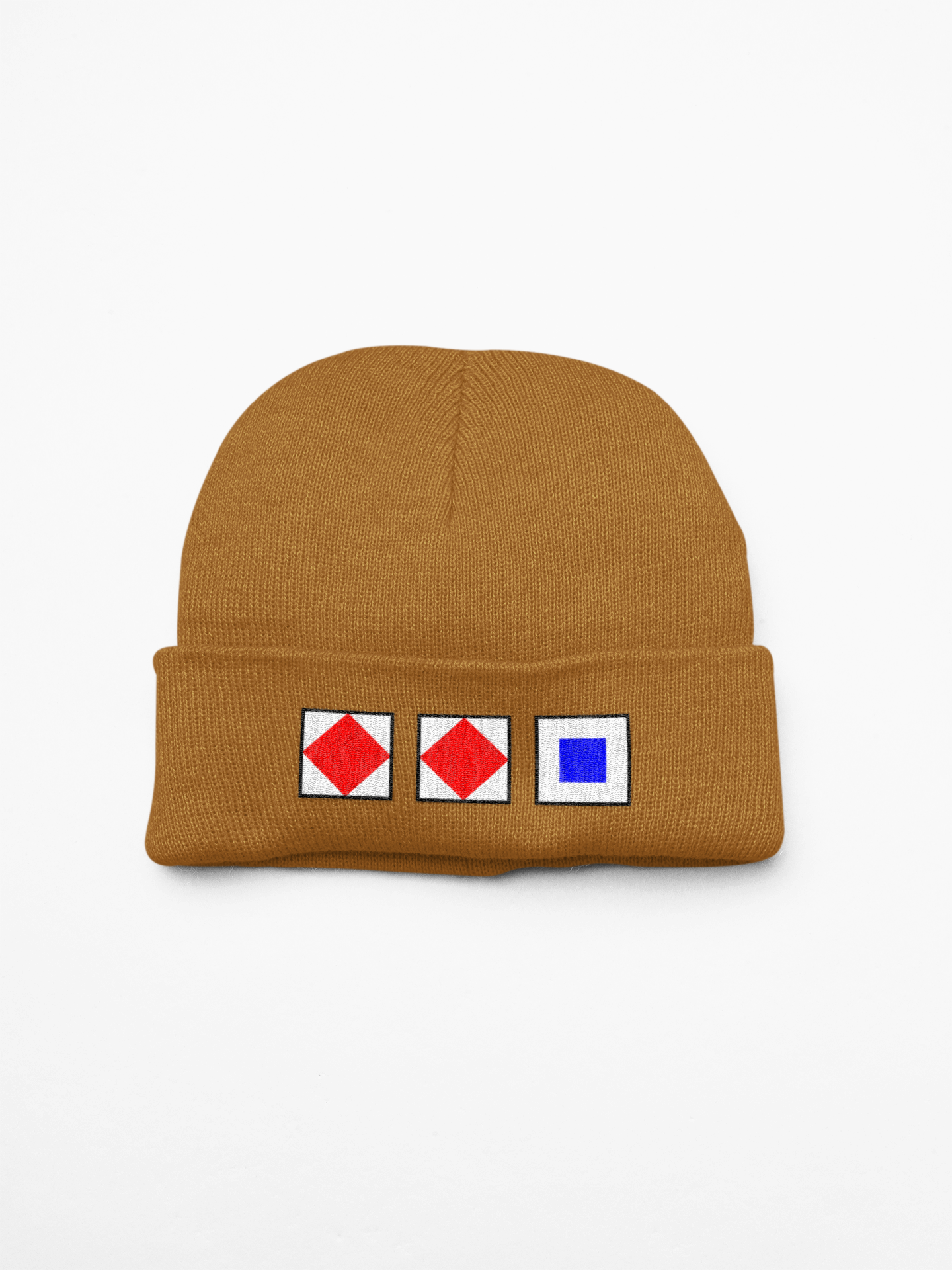 Cuffed beanie, nautical flags, Foxtrot, Foxtrot, Sierra (FFS)