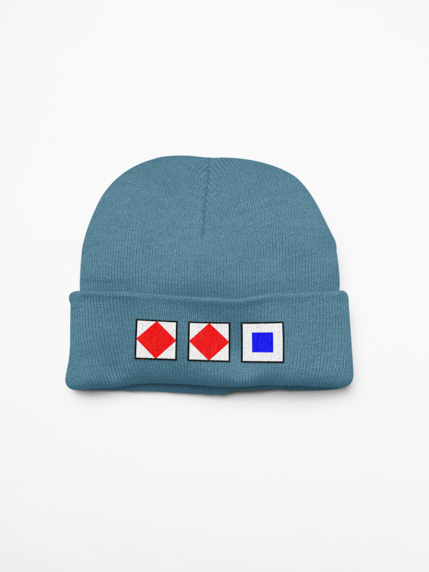 Cuffed beanie, nautical flags, Foxtrot, Foxtrot, Sierra (FFS)
