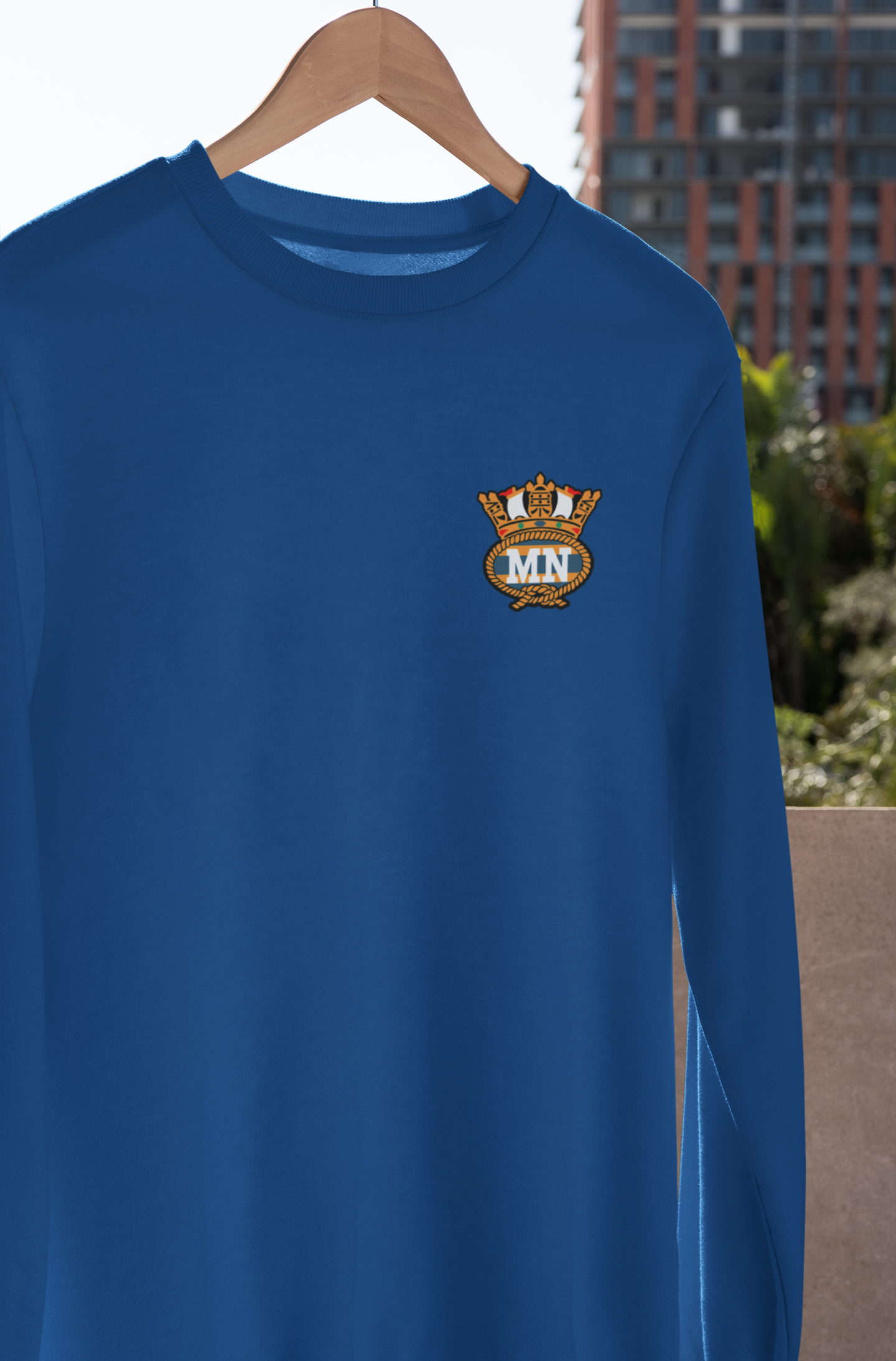 Ring-spun cotton unisex sweatshirts (Embroidered Merchant Navy badge)