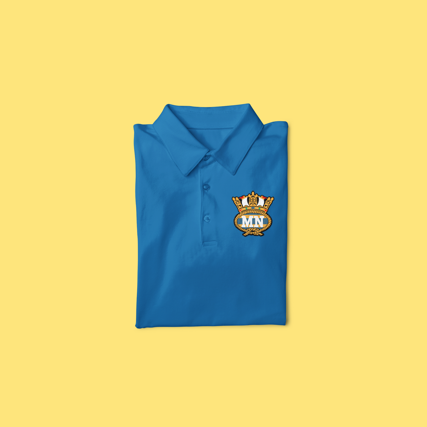 Unisex cotton polo shirt - embroidered (Merchant Navy crest)