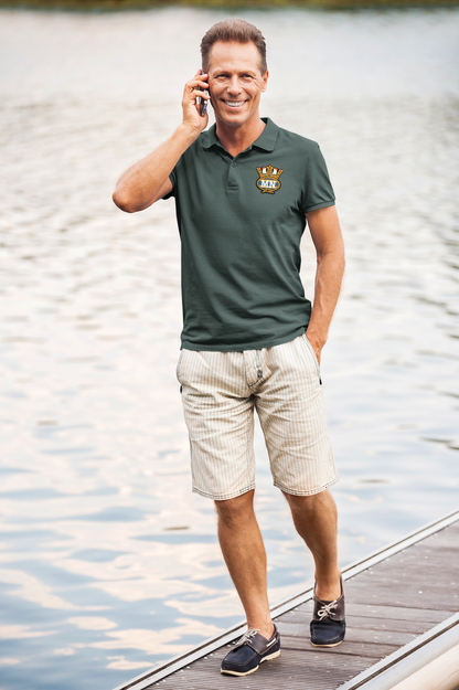 Unisex cotton polo shirt - embroidered (Merchant Navy crest)