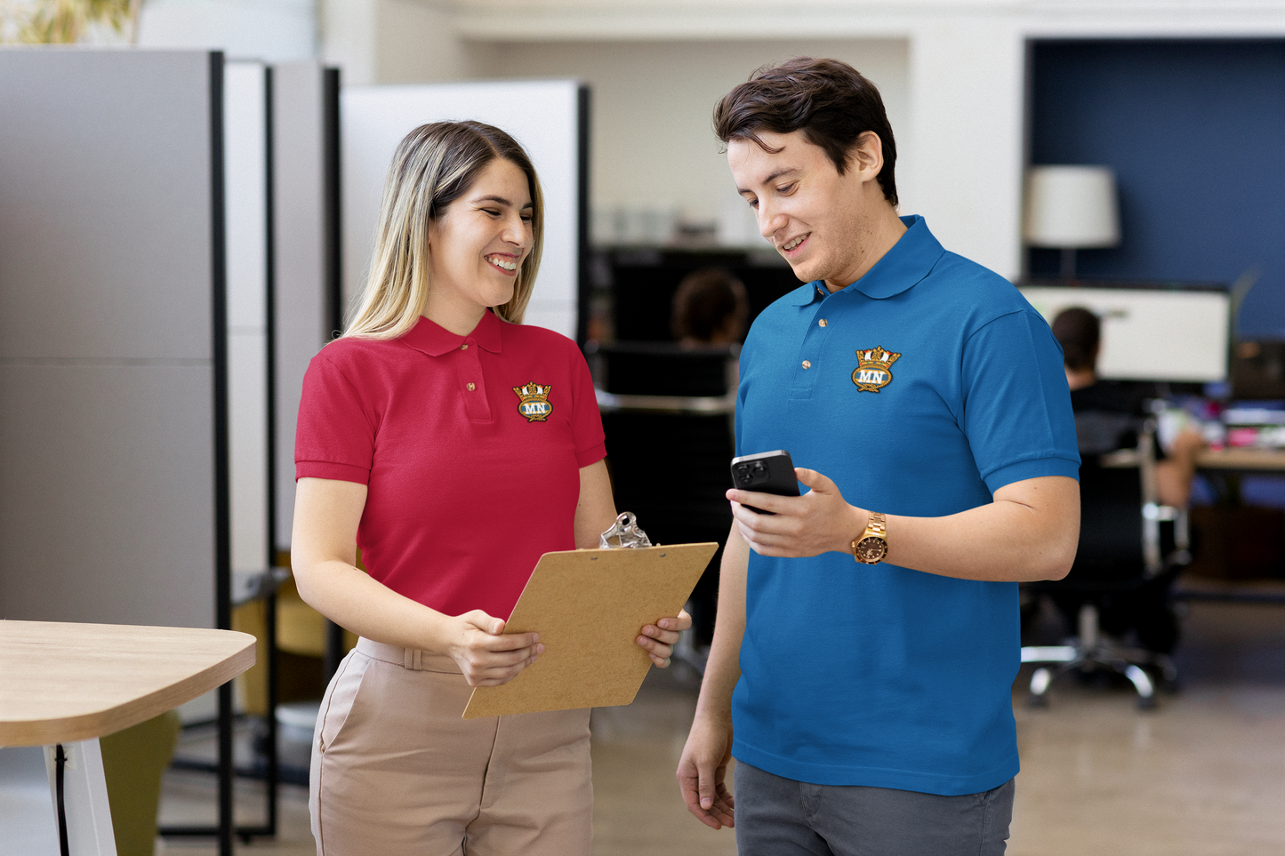 Unisex cotton polo shirt - embroidered (Merchant Navy crest)