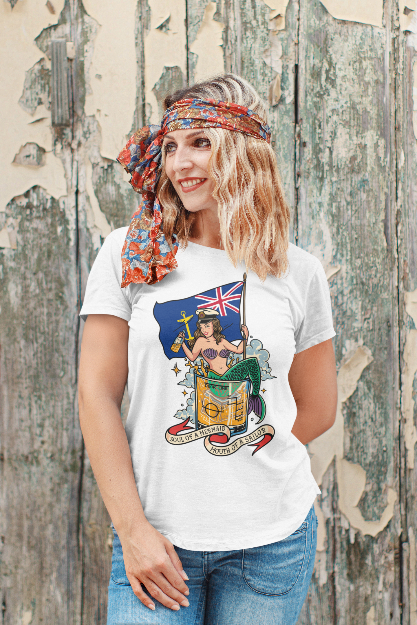 Organic cotton unisex t-shirt, Royal Fleet Auxiliary (RFA) mermaid