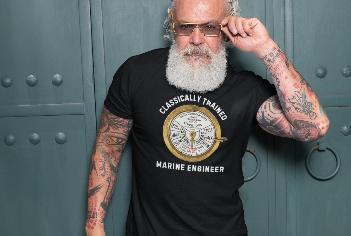 Organic cotton unisex t-shirt, Marine Engineer (Engine room telegraph)