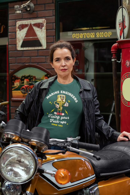 Organic cotton unisex t-shirt (Marine engineers, fixing your fuck-ups since 1803)