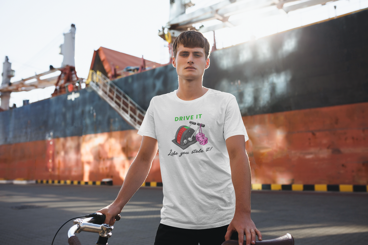 Organic cotton unisex t-shirt (Drive it like you stole it!)