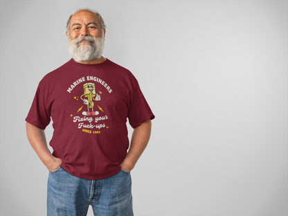 Organic cotton unisex t-shirt (Marine engineers, fixing your fuck-ups since 1803)